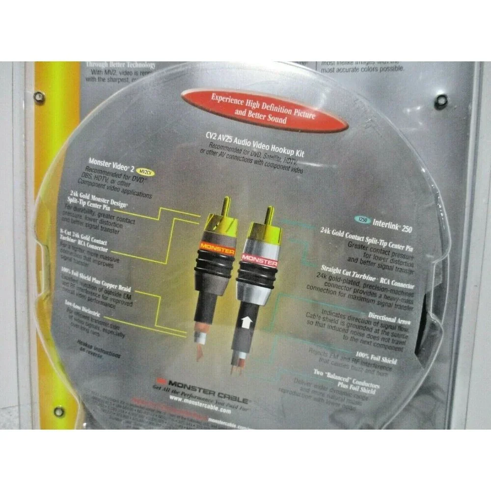 *Monster Video 2 NEW cable HDTV connection cord high performance video 2M 6.6 ft